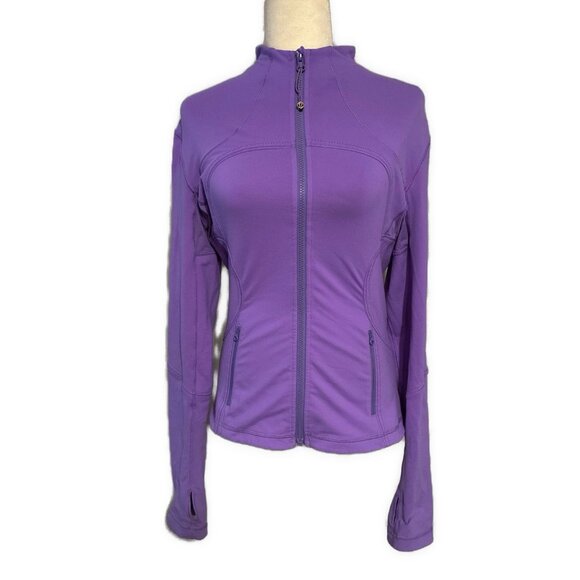 Lululemon Women’s Solid Purple Long Sleeve Fitted Athletic Jacket 10 Medium - Picture 1 of 3